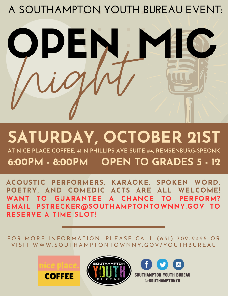 Open Mic Night at Nice Place Coffee October 21st Flyer