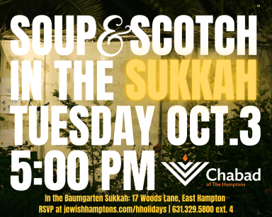 soup and scotch in the sukkah