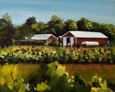 Diane White-Flower Farm-oil on canvas-16×20-Copy