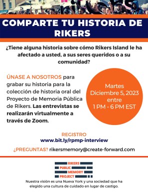 Comparta su historia de Rikers