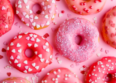 Valentines Day Sprinkel Donuts