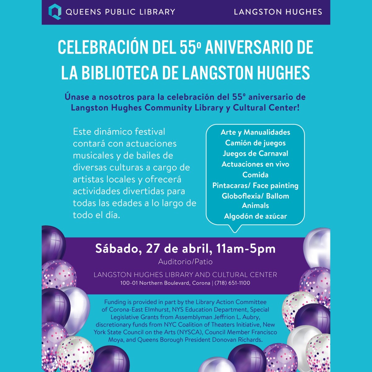 Celebracion del 55 Aniversario de Langhton Hughes Library