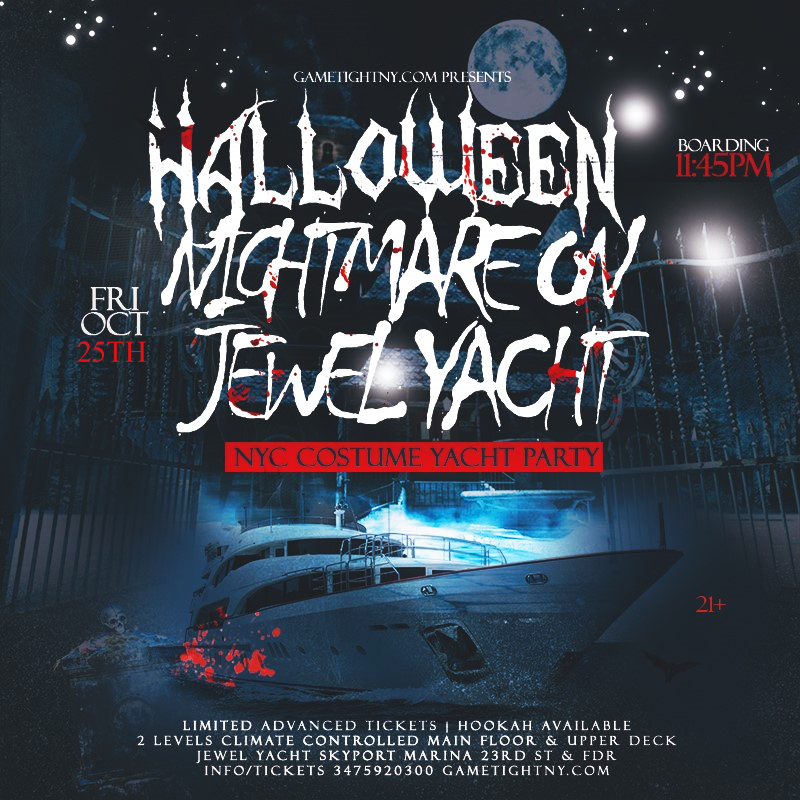 NYC Halloween Nightmare on Jewel Yacht Skyport Marina Costume Party