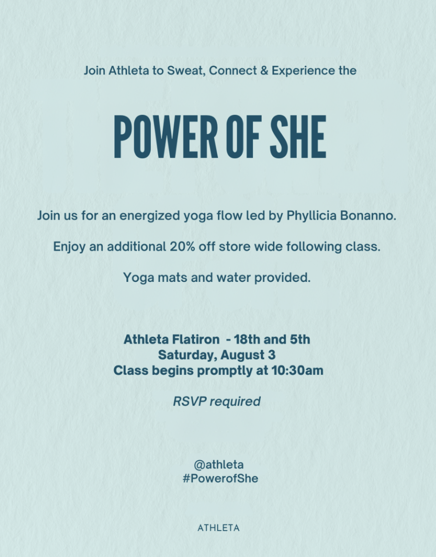 Athleta NYC Power of She Flyer