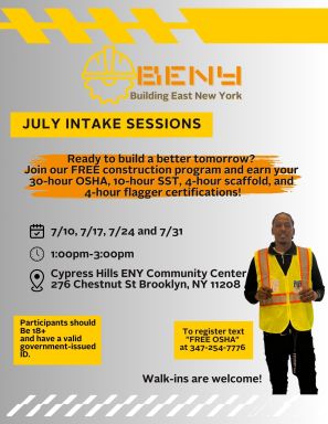 BENY July intake sessions flyer