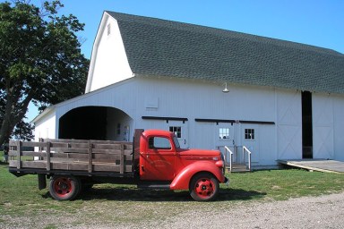 Freshly Painted Barn and Truck