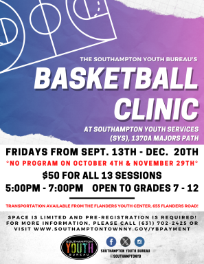 Basketball Clinic at SYS Fall 2024 Flyer