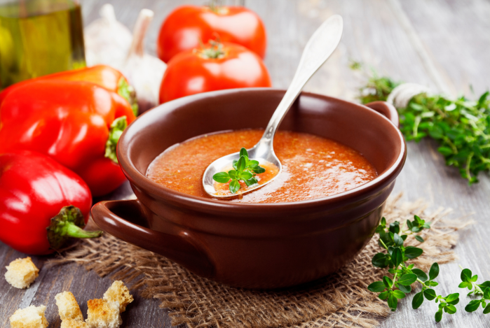 Farm-fresh gazpacho is on the menu for a