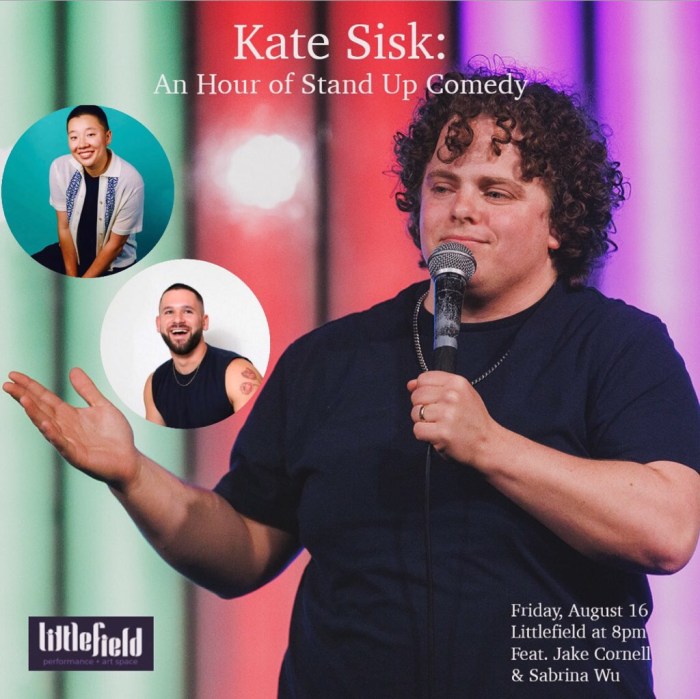 Kate Sisk (Comedy Central) performs a ne