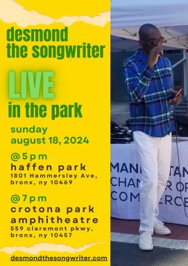 desmond the songwriter live in the park 8-18-2024