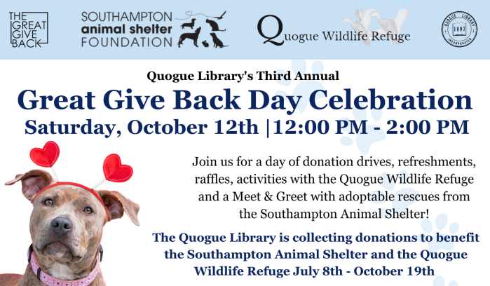 Quogue Library will be collecting donati