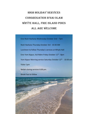 B’Nai Olam High Holiday Services