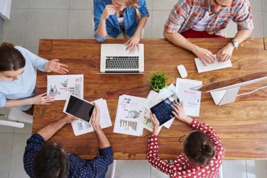 Meeting of coworkers and planning next steps of work