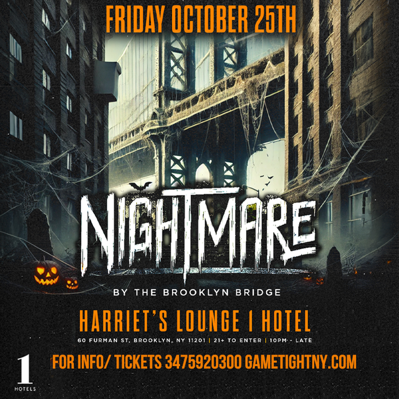 Harriet’s Lounge 1 Hotel Nightmare Halloween party 2024 To Do Brooklyn