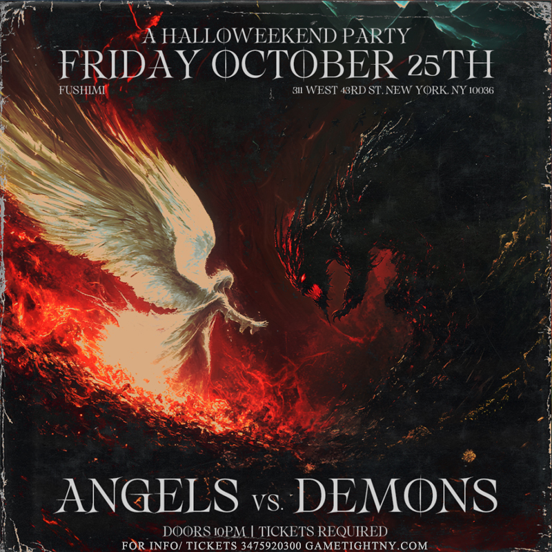 Fushimi Times Square Angels & Demons Halloween Party 2024 To Do NYC