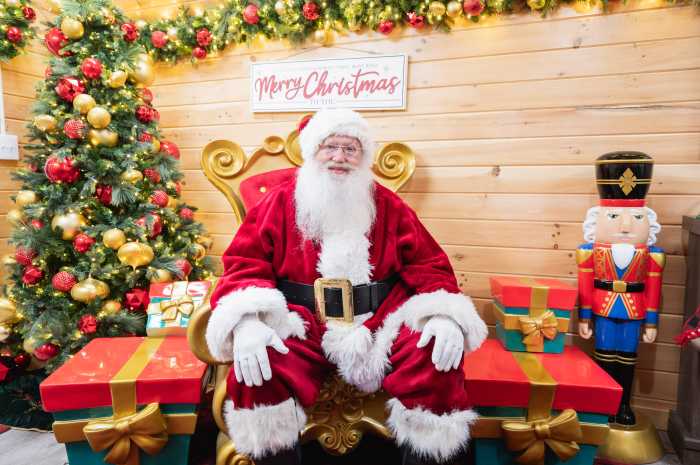 Visit Santa for a festive holiday photo