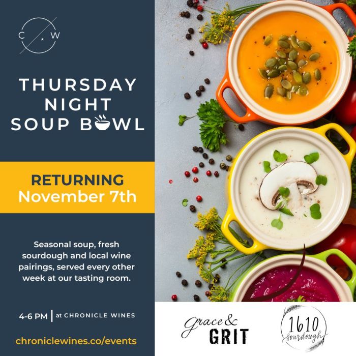 Thursday Night Soup Bowl is every other