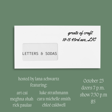 letters & sodas october