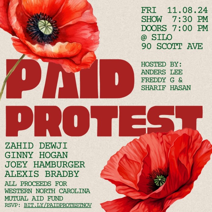 Paid Protest is a monthly comedy show fu