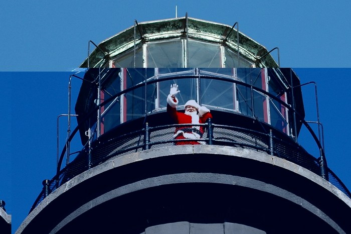 Santa arrives at the Lighthouse.  Great