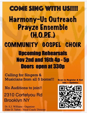 Gospel choir November 2+16