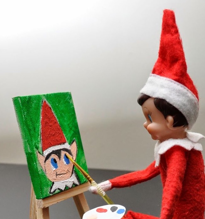 elf painting christmas