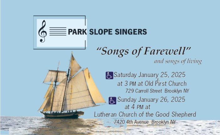 “Songs of Farewell” and songs of living