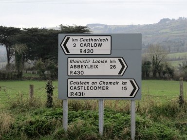 Irish road sign