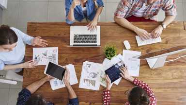 Meeting of coworkers and planning next steps of work