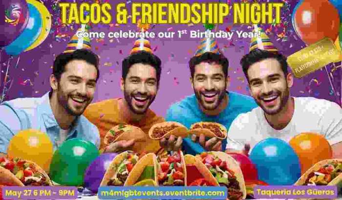 🌮🎉 Tacos & Friendship Night: Celebra