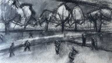 9 Silverberg Unititled charcoal (ballgame) 11x14in (1)