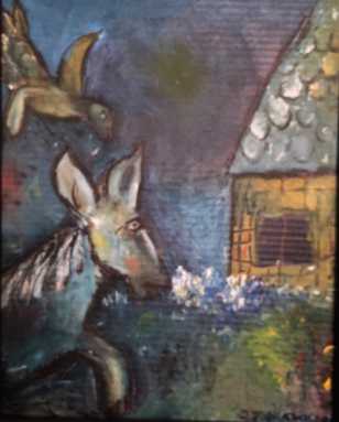 Donkey and Bird 16×20