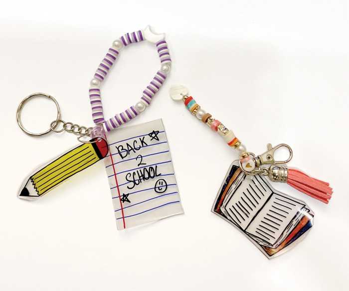 Make a keychain using beads, Shrinky Din