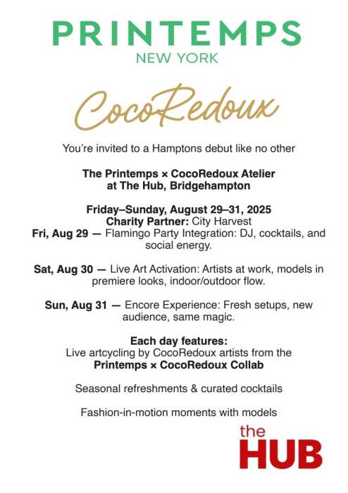 The HUB in Bridgehampton invites you to
