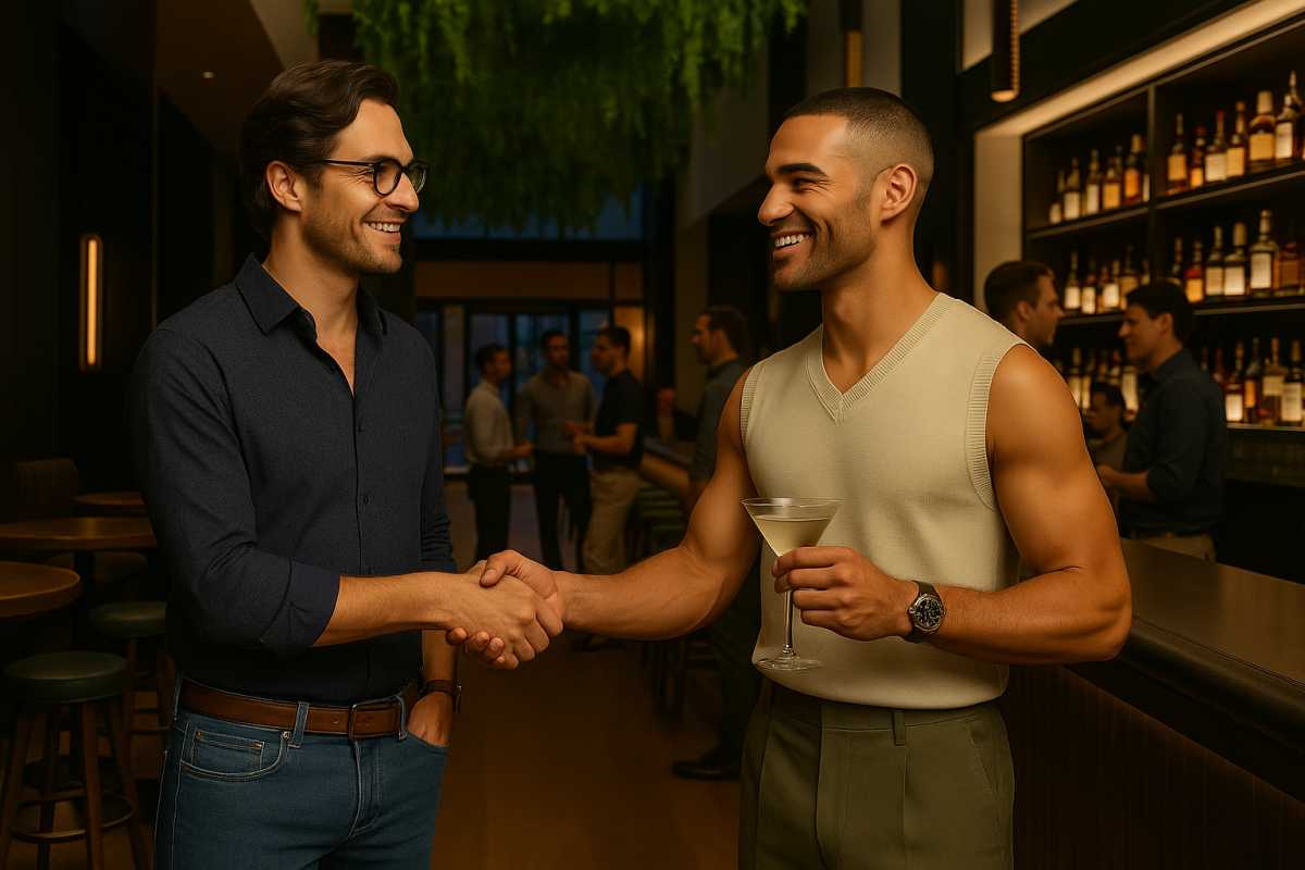 Handshake at the Chic Lounge