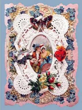 Victorian-Valentines-cards-elegant-embossed-embellished